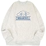 [ヨシダユウ] シナモロール 裏起毛 スウェット トレーナー ビッグ オーバーサイズ サンリオ キャラクターズ プリント メンズ レディース