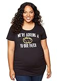 MotherhoodプラスサイズパンプキンパッチグラフィックマタニティTシャツ US サイズ: 1X カラー: ブラック