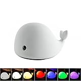 Umiwe Cute Kitty LED子供夜ライト子供用シリコン猫ランプ8単一色と7-color点滅USB充電式照明、暖かいホワイトライト