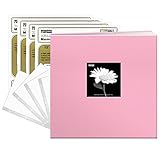 Pioneerフォトアルバム赤ちゃんドリーミーピンクファブリックフレームカバー12-inch 40-pageスクラップブック