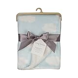 Living Textiles Printed Velour Blanket, Blue Clouds by Living Textiles