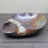 信楽焼　茶窯変手付き花入【ha-0203】　花瓶　花器　一輪挿し　花入　しがらき焼　陶器　焼き物　壷　インテリア　おしゃれ　オシャレ