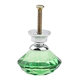 YideaHome 引き出し取っ手 お洒落 ハンドル　透明　ガラス つまみ　ダイヤモンド形　キラキラクリア　キャビネット　キッチンキャビネット 5個セットネジ付き