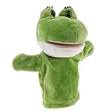 Kesoto 11カラー選択　ハンドパペット　ぬいぐるみ　子供　幼児　おもちゃ　手指人形　漫画　動物　認知玩具　柔らかい - カエル