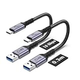 30 cmアンドロイドAuto USB Cケーブル10 Gbps 2本、SUMPK USB C 3.1 Gen 2ケーブル3 A急速充電対応Galaxy S 21 S 20 S 10 E Note 20、Pixel 6 5