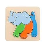 パズルゲーム子供のための4 PCS子供の木製パズル[象]