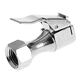 P Prettyia ロックオン　エアチャック　クリップ　取り付け簡単　シルバー　真ちゅう　高品質　