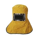 k-outdoor 溶接面 溶接マスク 牛革 顔 目 保護 ゴーグル 遮光レンズ 電気溶接 高熱作業 火傷防止