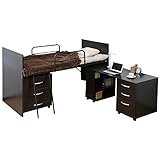 山善(YAMAZEN) システムベッド(ハイベッド/デスク/チェスト 3点セット) DSB-97197(DBR) ダークブラウン