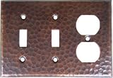 Double Switch-Outlet Hammered Copper Switch Plate by Fine Crafts & Imports