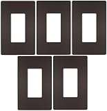Legrand rwp26dbcc6 Radiant 1ギャングダークブロンズプラスチックScrewless壁プレート – 数量5