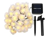 スノー ボール LED 50灯 ソーラー イルミネーション太陽光 充電式 コンセント不要 (.電球色)