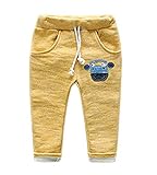 (コ-ランド) Co-land ベビー服 男児 ロングパンツ 男の子 子供服 ジュニアズボン アニマル飾り ウエストゴム ボトムス カジュアル 普段着 女の子 イエロー 120