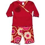 SOZO（ソゾ）女の子用ターキッシュフラワーローズデコ付プレミアムコットンパジャマ長袖上下2点セット 3T 3歳用　100cm-105cm 花柄スリープウェア,出産祝い【並行輸入】