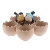 P Prettyia 樹脂　多肉植物　生き生き　かわいい　植木鉢鳥と卵殻　ホーム　オフィス　部屋　インテリア　耐久性　