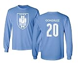 TCAMPウルグアイ2018 National Soccer # 20 Gonzalez世界選手権メンズ長袖Tシャツ Youth Large