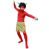 【 フルセット 】monoii 鬼 コスプレ 節分 おに 衣装 赤鬼 コスチューム メンズ 豆まき 仮装 節分の日 d567