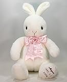 白うさぎの体重ぬいぐるみ(女の子　十二支卯年）ピンクのリボン付き完成品　生まれた時の体重で作る干支のウェイトドール