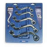 Westward 1LCE8 Ratcheting Box S Wrench Set, mm, 5 PC by WestWard Tools