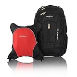Obersee Bern Diaper Bag Backpack with Detachable Cooler, Black/Red by Obersee [並行輸入品]