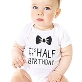 AmazingDeal 子供服 ベビー爬行服 短袖 春秋 ロンパース 綿製品 連体衣装 可愛い 蝶結び柄 黒白二色 0~18ヵ月適応 (90（9~12ヵ月）, ホワイト)