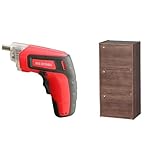 『電動ドライバー 充電式 RD110-R レッド』と『カラーボックス 3段 幅41.5×奥行29×高さ88cm ブラウン ドア付 CX-33D』のセット