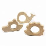 Mamimami Home 噛がため おしゃぶり ブナ 木製動物 3タイプ/6個/ゼント ベビーおもちゃ 知育玩具 DIY チュアブル ネックレス ガラガラ 噛固め カミカミ 出産祝い 新生児贈り物 