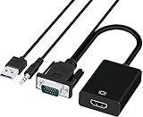 VGA to HDMI アダプタ adapter パソコンVGA信号をHDMI出力信号に変換するアダプター音声出力付 アダプター型 Cyberplugs