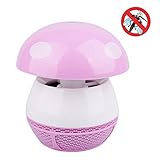 (VAリンクス)VAlinks　椎茸型吸い込み式USB蚊取り器　6LEDライト　逆流ファン搭載　静音　強風　薬品・薬剤不要　キャンプ・ハイキング・釣り・花火・アウトドアの虫対策に (ピンク)