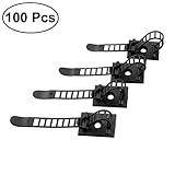 OUNONA ケーブルバンド 配線バンド 結束バンド ブラック 安全ロック 壁に粘着でき 固定ストラップ 配線整理 100本