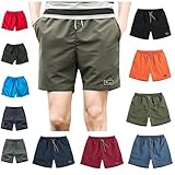 水着 メンズ ショートパンツ トレーニング ハーフ ジム スポーツウェア フィットネス ポケット付き カジュアル 短パンツ