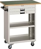 ＴＲＵＳＣＯ　ツールワゴン　６００Ｘ４００　浅型２引出　天板付　Ｗ【NTS620TW】 (販売単位：1台)