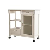 ホワイト／Neve ワゴン ワイドワゴン キッチンワゴン 家具 木 収納 おしゃれ リビング ホワイトル モダン 木製 角 組み立て 引き出し 一人暮らし