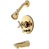 KINGSTON BRASS KB86920ZX Millennium Tub and Shower Faucet, Polished Brass [並行輸入品]