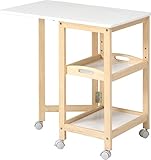 キャスター・トレー付き キッチンワゴン バタフライワゴン (ホワイト)