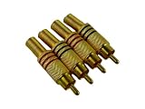 RCAプラグ RCAコネクタ ピンプラグ ハンダ式 自作用 24K 金メッキ D ゴールド 4本セット