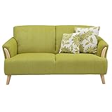 3人掛けソファ 花柄クッション付き グリーン 154233 幅163×奥行き80×高さ77cm