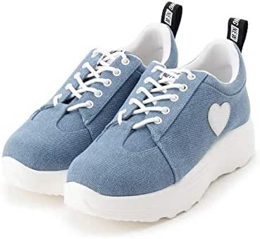 Amazon ピンク ラテ Pink Latte ニコラ掲載厚底オーロラハートパッチシューズ 02 23 0 23 5cm ブルー 492 Pink Latte ピンクラテ 運動靴 スニーカー