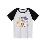 高品質のコットンキッズTシャツラウンドネックTシャツボーイ動物柄17 『』ブラック