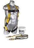 Guardian Fall Protection 00870 Li'l Bucket of Safe-Tie with HUV, Shock Absorbing Lanyard and Red Nyl