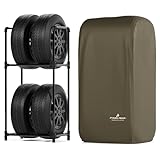 PYKES PEAK (パイクスピーク) タイヤラック カバー セット 大型ミニバン SUV 幅64.5×奥行38.5×高さ144 耐荷重 120kg 4本 横置き タイヤ保管 タイヤ収納 タイヤラックカバー タイヤカバー タイヤステーション L (プレミアムブラック)