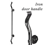 アイアン 取っ手 ドアハンドル ロング HRT-0002R 面付けタイプ ハンドメイド ブラック