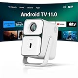 【2025新規・Android TV 11.0搭載】 プロジェクター 天井 500ANSI 1080P フルHD 1.2:1 投影比率 短焦