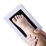 赤ちゃん 手形 足形キット インクタッチなし ベビーフレーム記念品 手足型 出産祝い 男女通用 新生児 写真立て (ブラック)