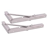 10 "折りたたみシェルフブラケット – ステンレススチールベンチテーブル折りたたみシェルフまたはブラケット – ショートリリースHandl、(ペアで販売)