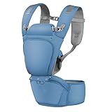 ベビーキャリア、腰、背中とヒップ、多機能通気性ベビーキャリア四季ユニバーサル (3~20Kg、0-36 ヶ月),Darkblue