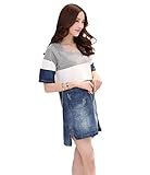 Tresor マタニティ 産前 産後 妊娠 初期 中期 後期 綿 素材 柔らかい生地 ゆったり 半袖 ワンピース 通気性抜群 ポケット付き TRAP-152891　グレーM