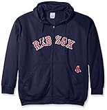 MLBボストンレッドソックスメンズFull Zip Poly Fleece with Wordmark Chest withロゴnearポケット、Xラージ/トール、海軍