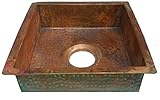エジプトギフトショップVerdigris Patinaキッチン正方形underマウントドロップin銅シンク