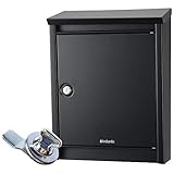 brabantia (ブラバンシア) B110 郵便ポスト 北欧 おしゃれ 壁掛けタイプ 鍵付き ポスト 郵便受け ブラック (専用レバーハンドルカチャっと付き)
